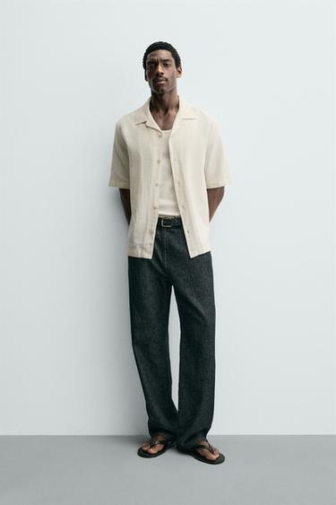 CHECK TEXTURE SHIRT - Oyster-white by Zara - Image 0