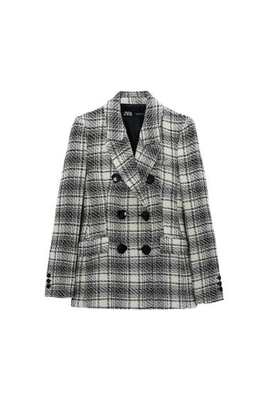 TEXTURED CHECK BLAZER