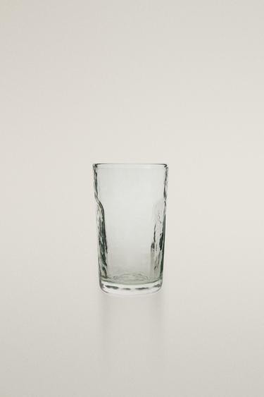 HAMMERED GLASS TUMBLER WITH RAISED DESIGN - Transparent by Zara - Image 0
