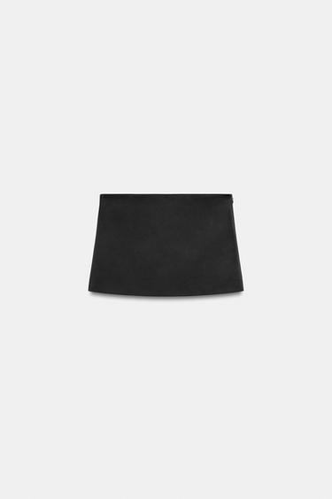 FALDA MINI SATINADA - Negro de Zara - Imagen 0