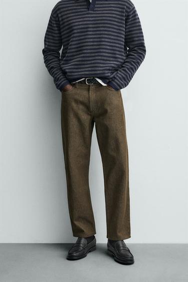 STRAIGHT-LEG JEANS - Light brown by Zara