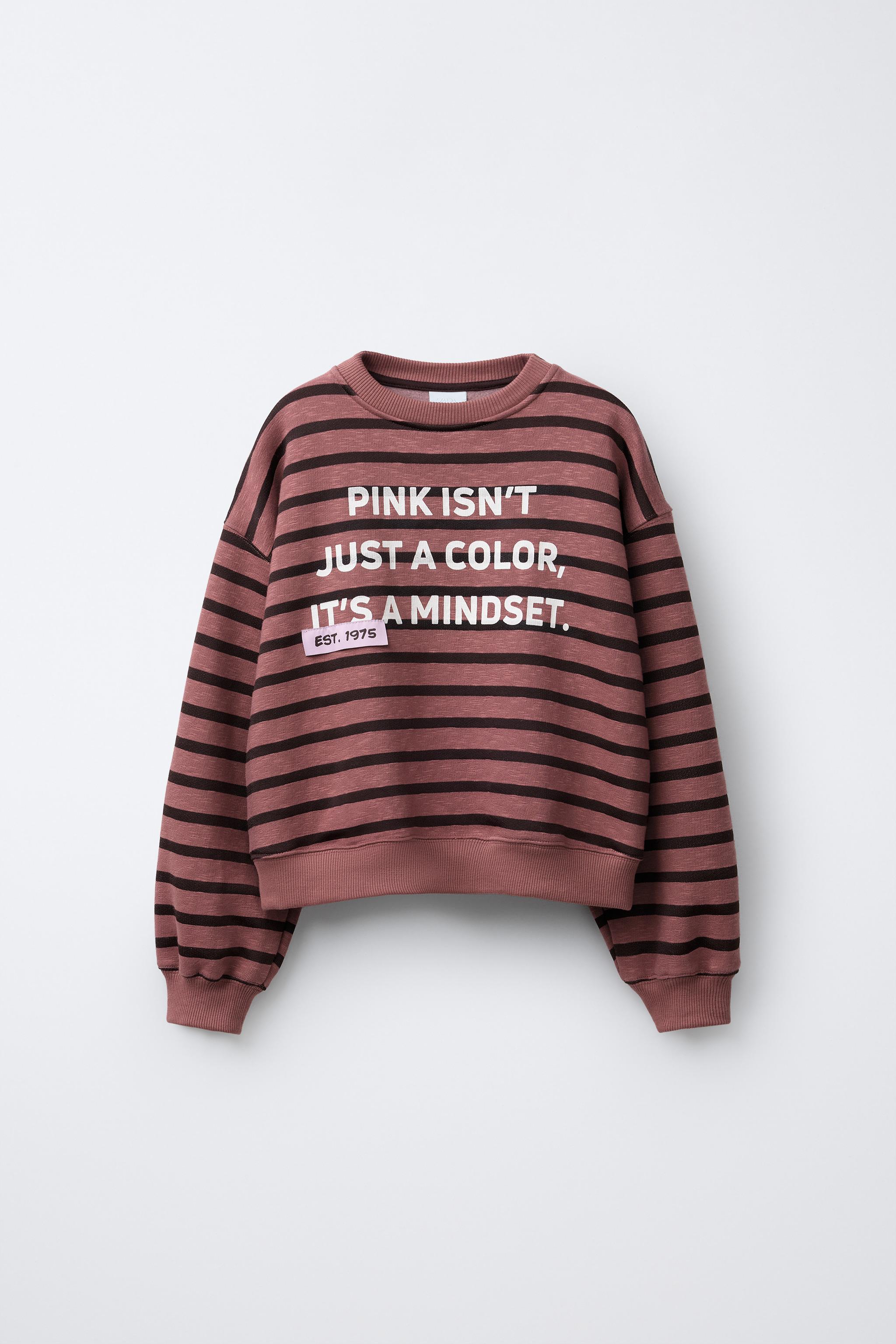 STRIPED TEXT SWEATSHIRT