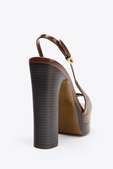 SANDALES PLATEFORME - Marron de Zara - Image 3