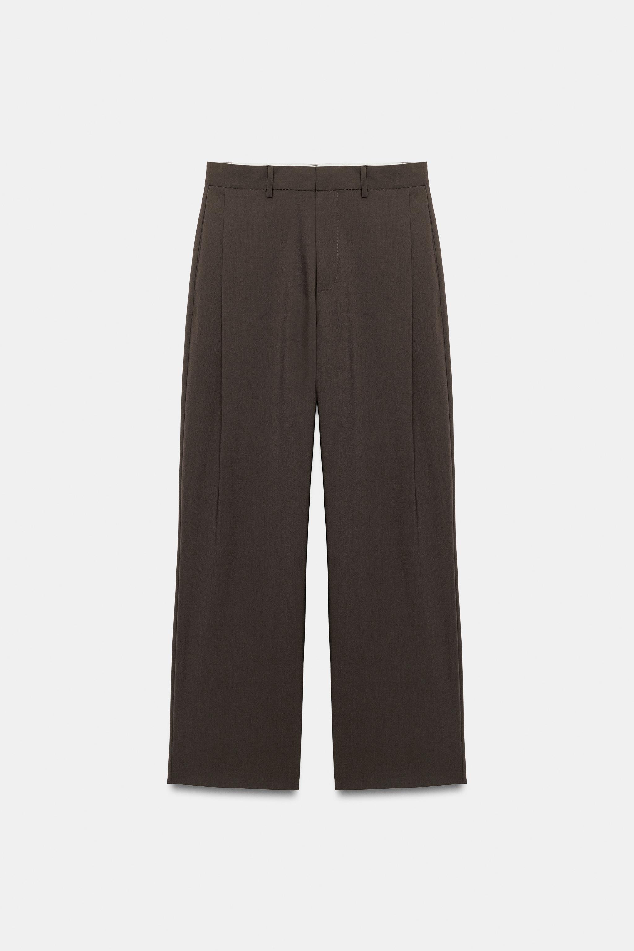 STRIPED PLEATED PANTS
