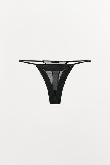 TANGA SE STRUKTUROU - Černá od Zara