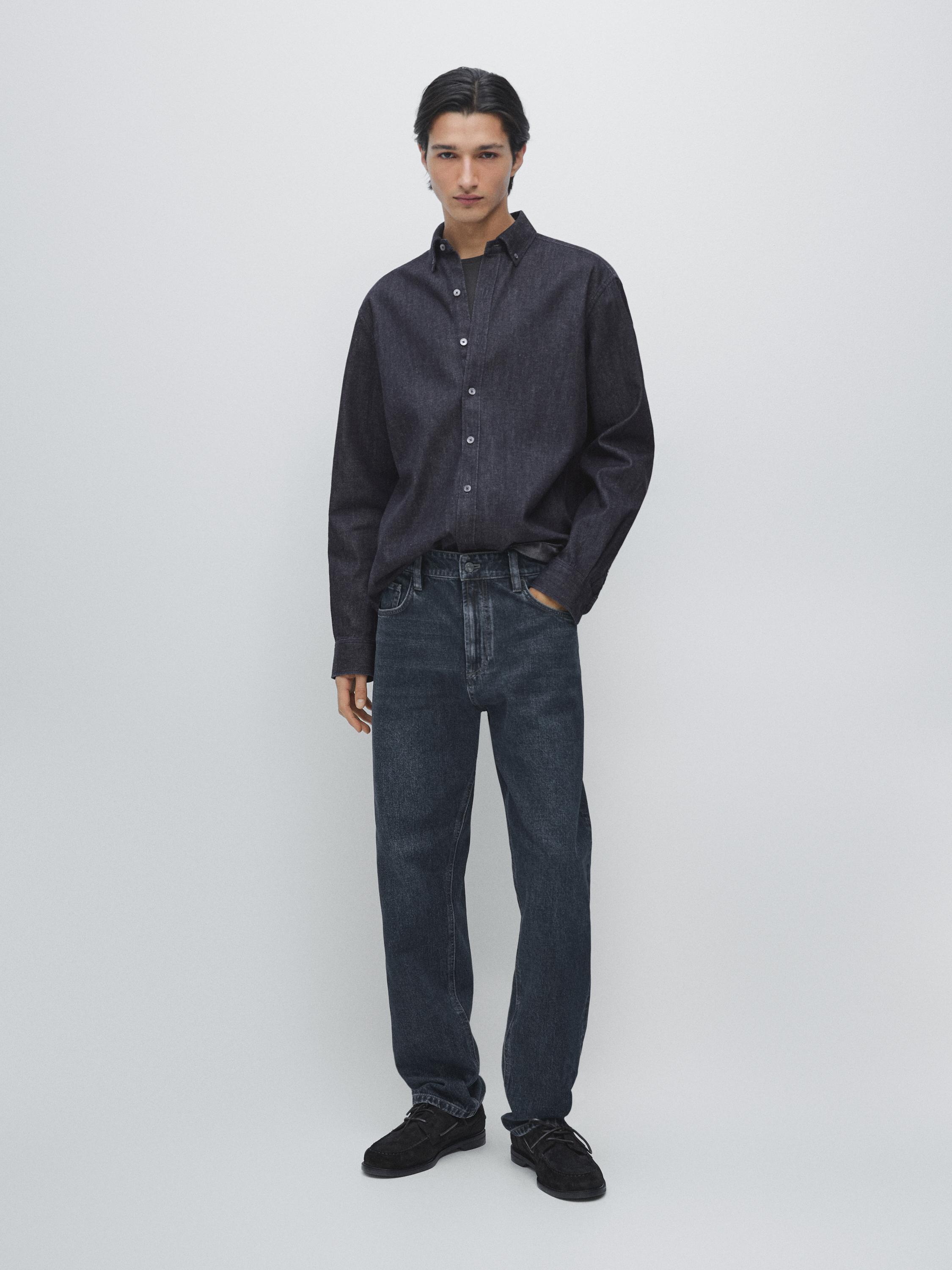 Regular fit denim shirt
