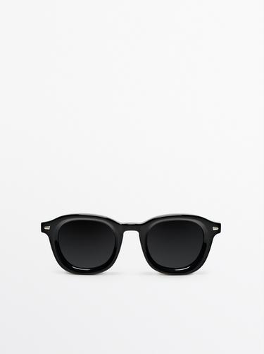 Zara Round resin sunglasses - Black - Image 0