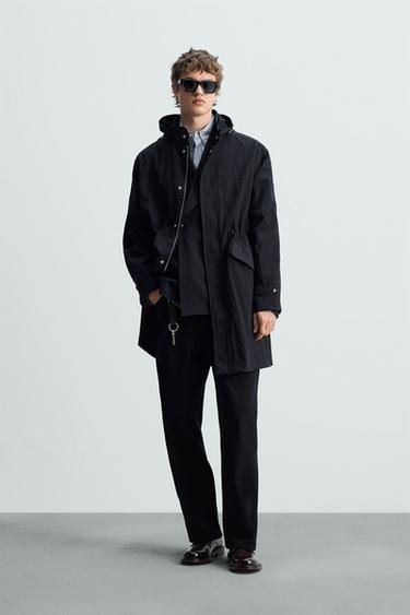 Zara REGULAR FIT TECHNICAL PARKA - Dark navy - Image 0