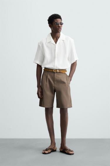 CAMISA RELAXED FIT LINO - Blanco de Zara - Imagen 0