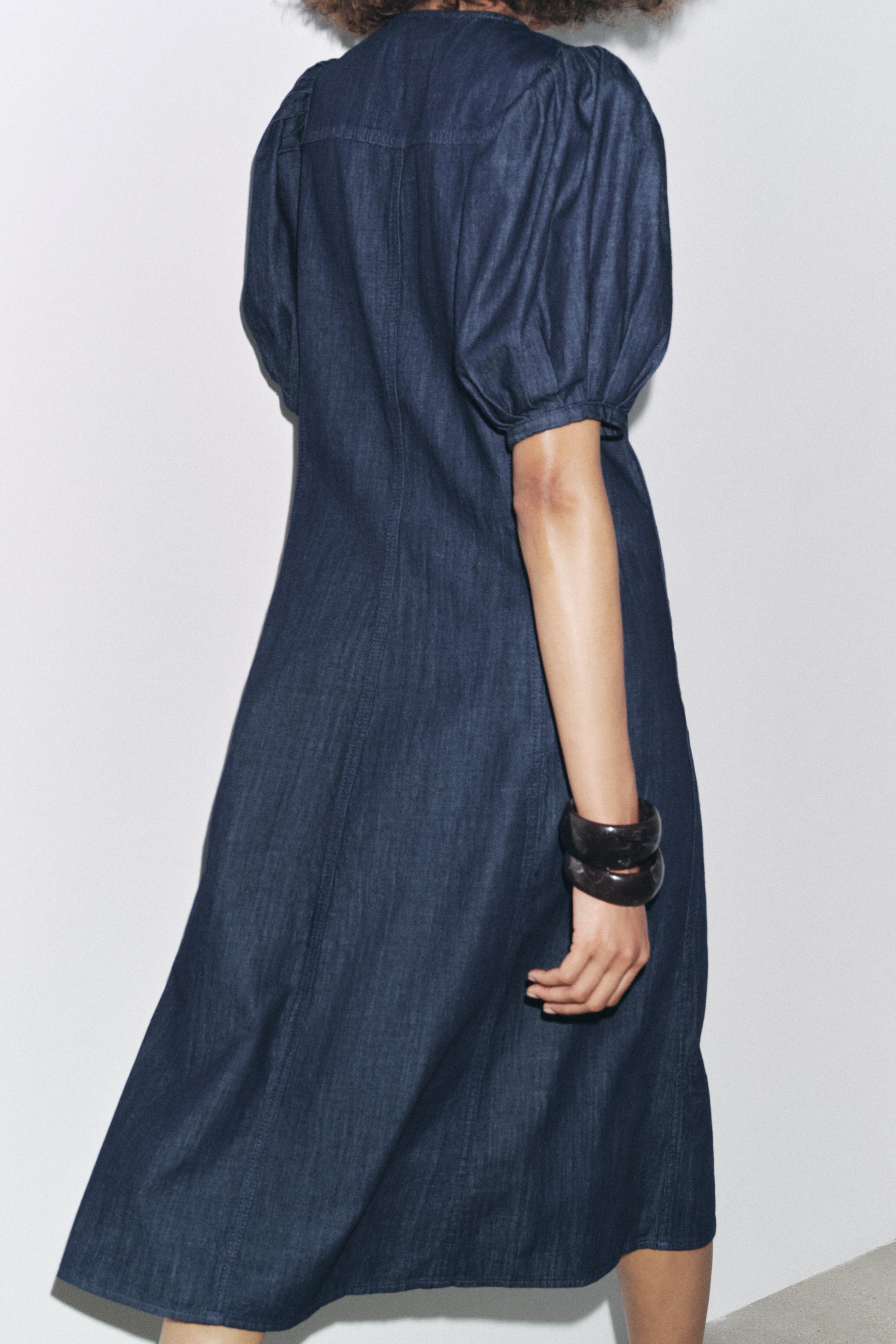 【ZARA】ZW COLLECTION デニムワンピース ブルー | 5216/240/400 ZW COLLECTION デニムワンピース - ブルー | ZARA Japan / 日本