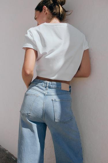 ДЖИНСЫ Z1975 КЮЛОТЫ С ВЫСОКОЙ ПОСАДКОЙ COMFORT — ГОЛУБОЙ от Zara