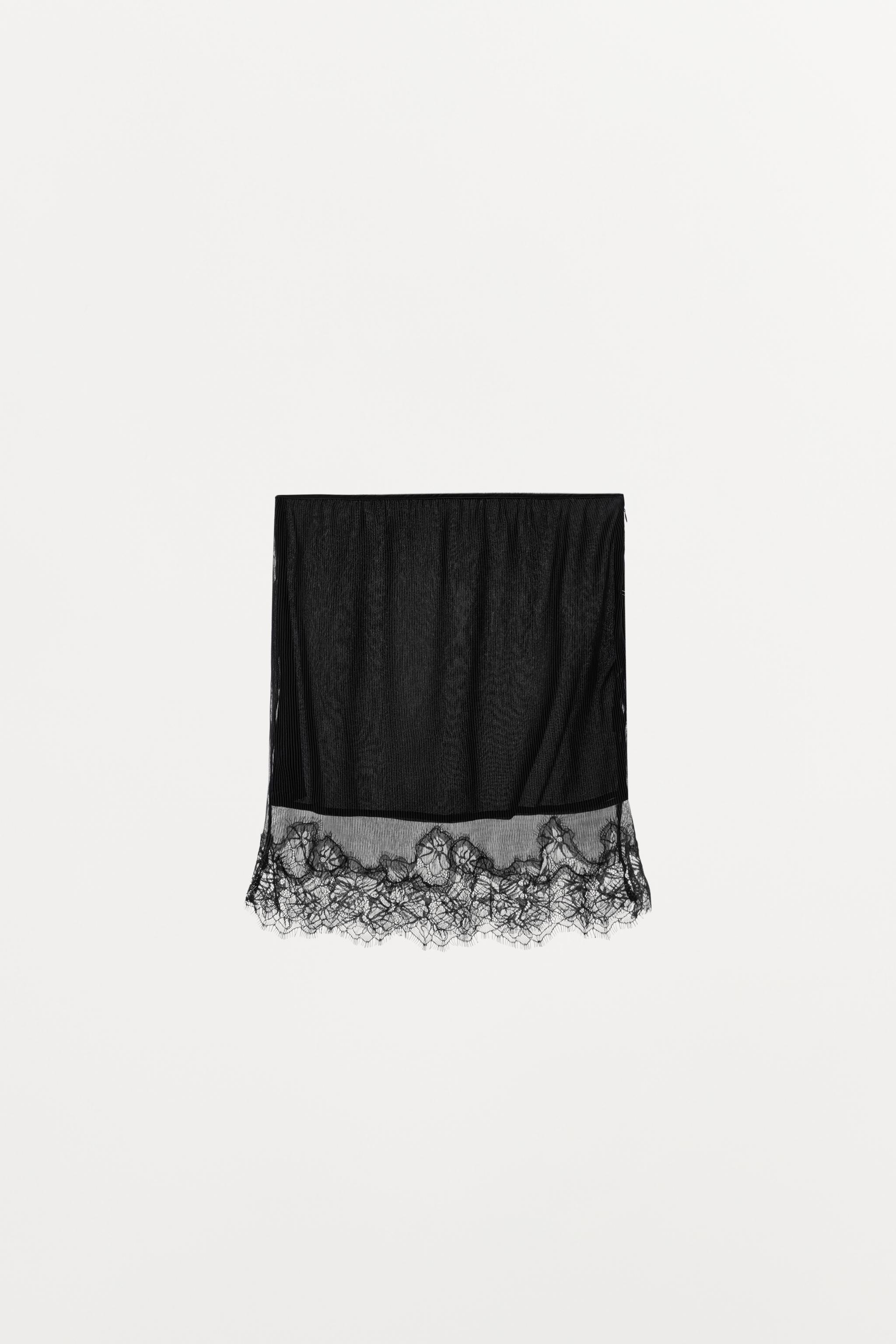 プリーツレーススカート - ブラック | ZARA Japan / 日本