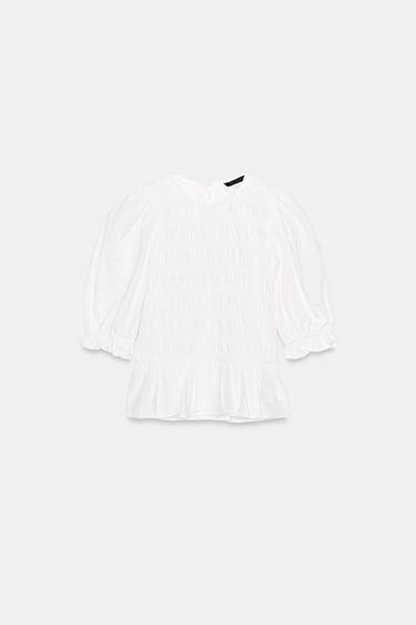 TOP KUADRATE ME HOJE BLETE - I bardhë nga Zara - Imazh 0