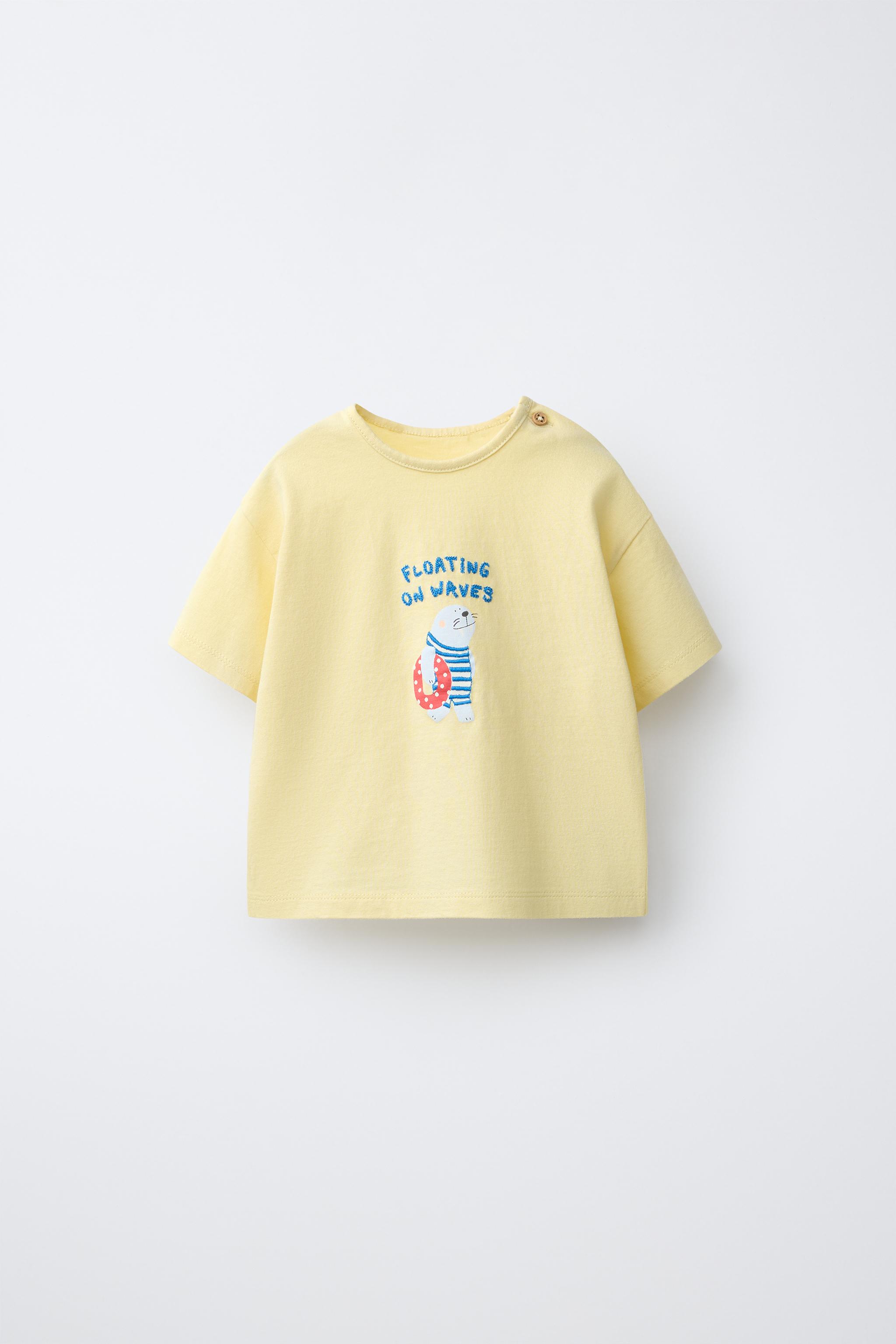 アザラシ柄Tシャツ - イエロー | ZARA Japan / 日本