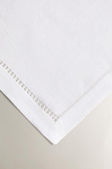 PACK SERVIETTES BRODERIE JOUR ÉCHELLE (LOT DE 2) - Blanc de Zara - Image 1