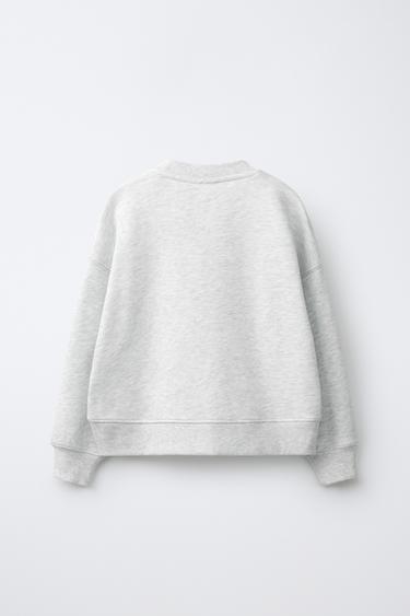 SWEAT À IMPRIMÉ OURS ET INSCRIPTION - Gris chiné de Zara - Image 1