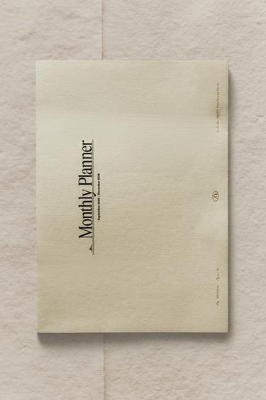 A5 MONTHLY PLANNER WITH GOLDEN RIMS - Ecru by Zara - Image 1