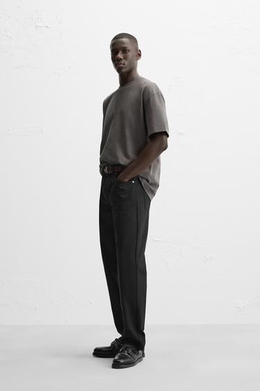 BASIC HEAVYWEIGHT T-SHIRT - Anthracite grey by Zara - Image 3