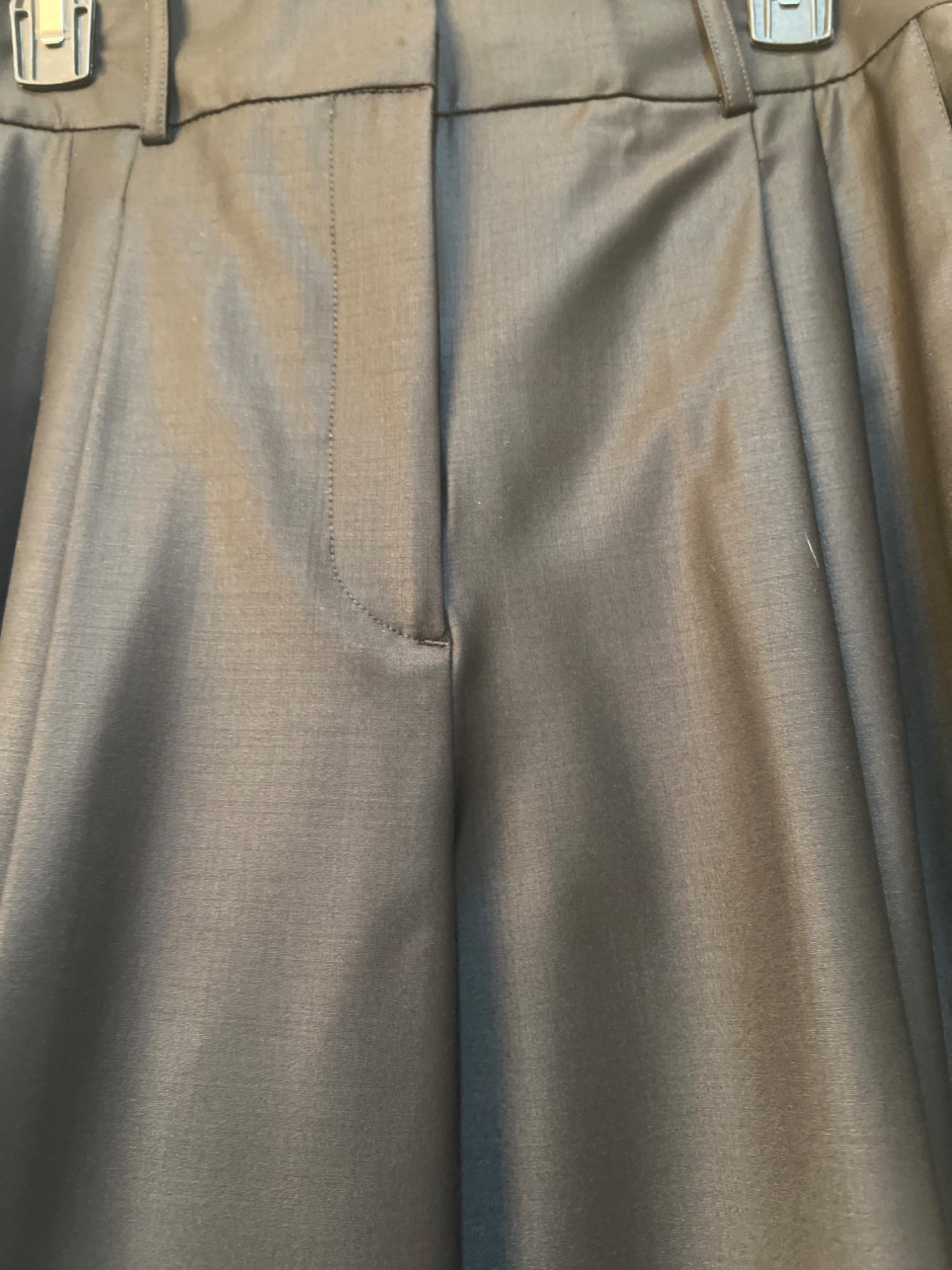 ZW COLLECTION WOOL BLEND MINIMALIST PLEATED PANTS