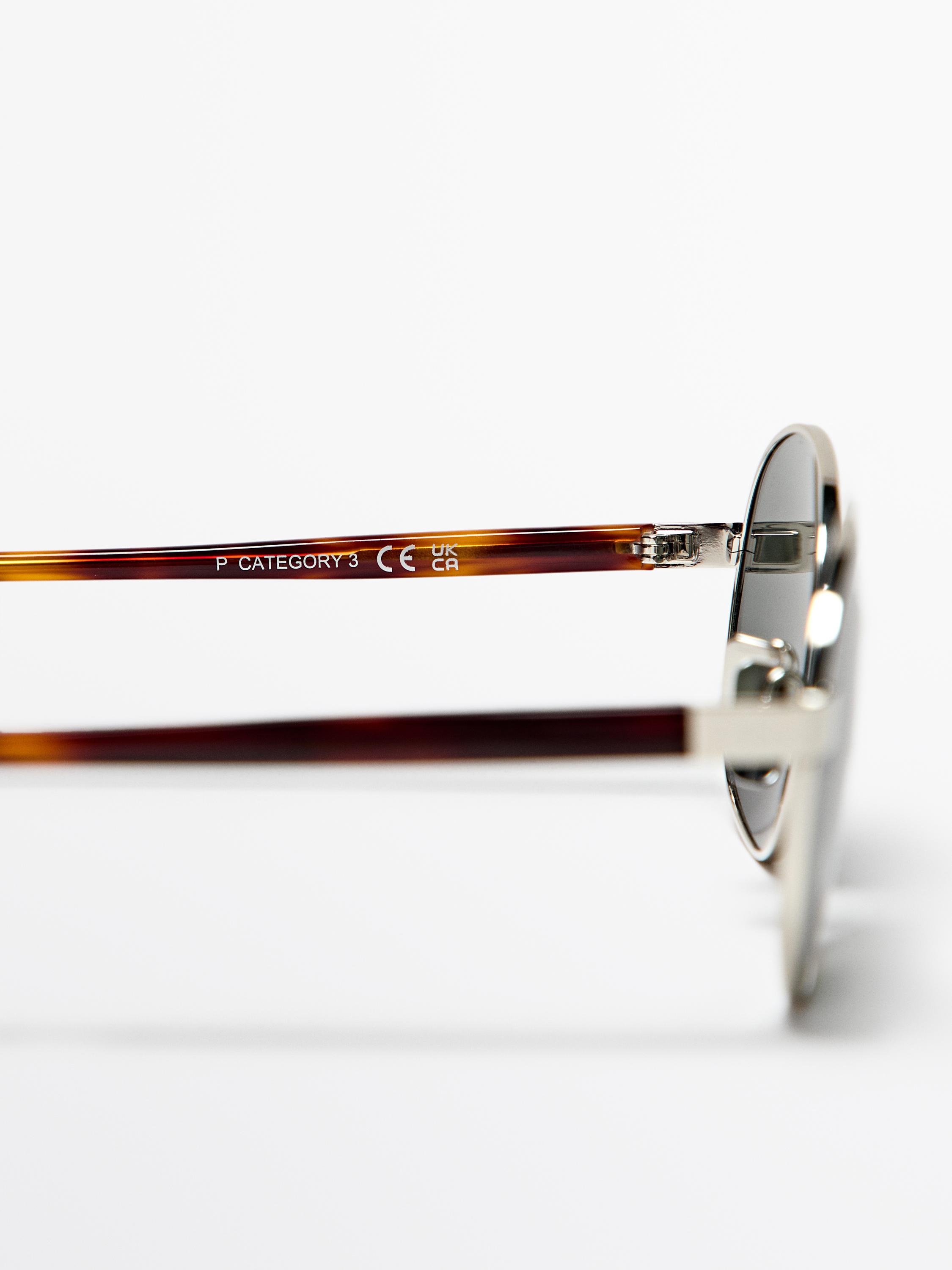 Lunettes de soleil métalliques rondes écaille