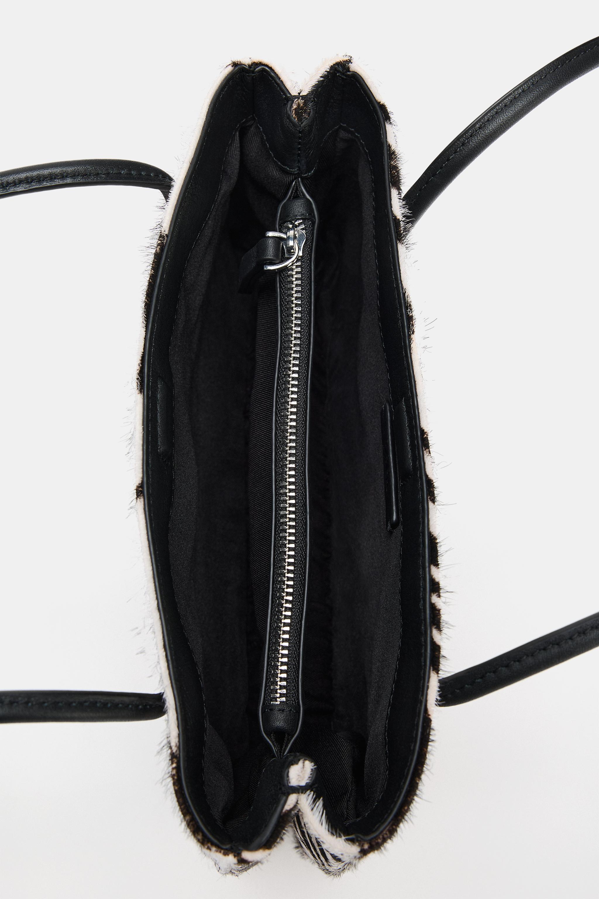 ANIMAL PRINT LEATHER SHOULDER BAG