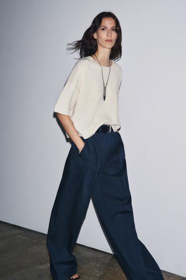 100% WOOL OVERSIZE SWEATER - Ecru by Zara - Image 0