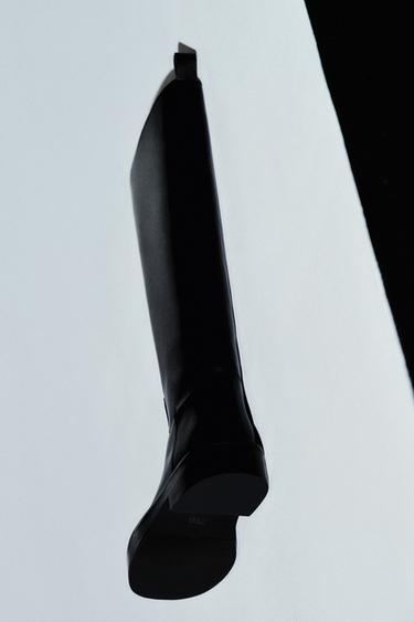 Zara LEATHER BOOTS LIMITED EDITION - Black