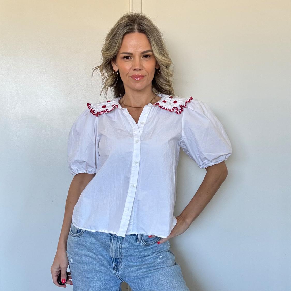 CAMISA POPELÍN BORDADOS