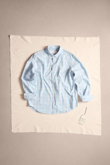 REGULAR FIT CHECK SHIRT - Blue marl by Zara - Image 0