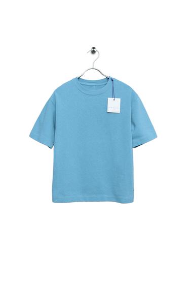 ENOBARVNA MAJICA IZ DEBELIH VLAKEN - Svetlo modra od Zare