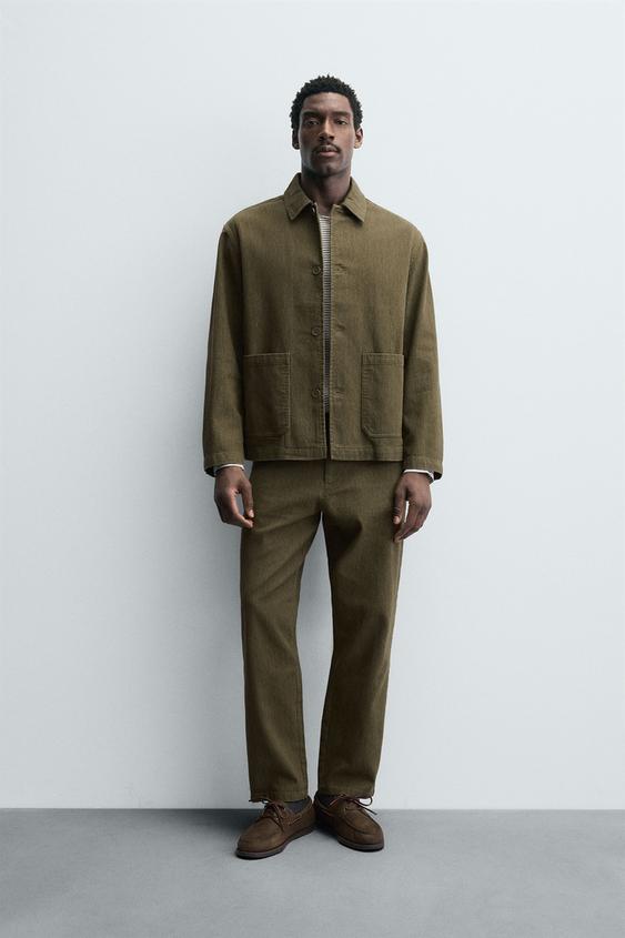 TEXTURED POCKET OVERSHIRT