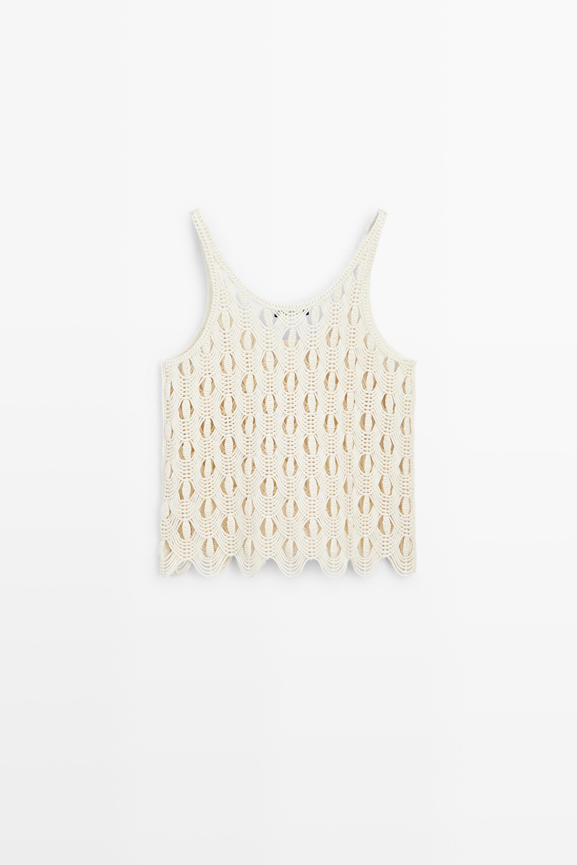 Strappy top with crochet detail