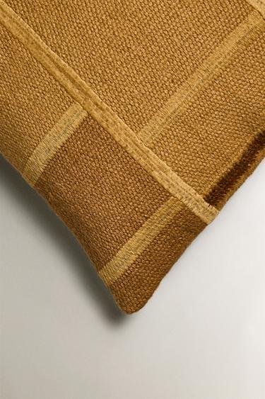 PATCHWORK KILIM CUSHION COVER - Mustard by Zara - Image 1