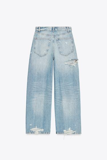 JEAN TAILLE MOYENNE TRF CEINTURE PLIÉE - Bleu clair de Zara - Image 7