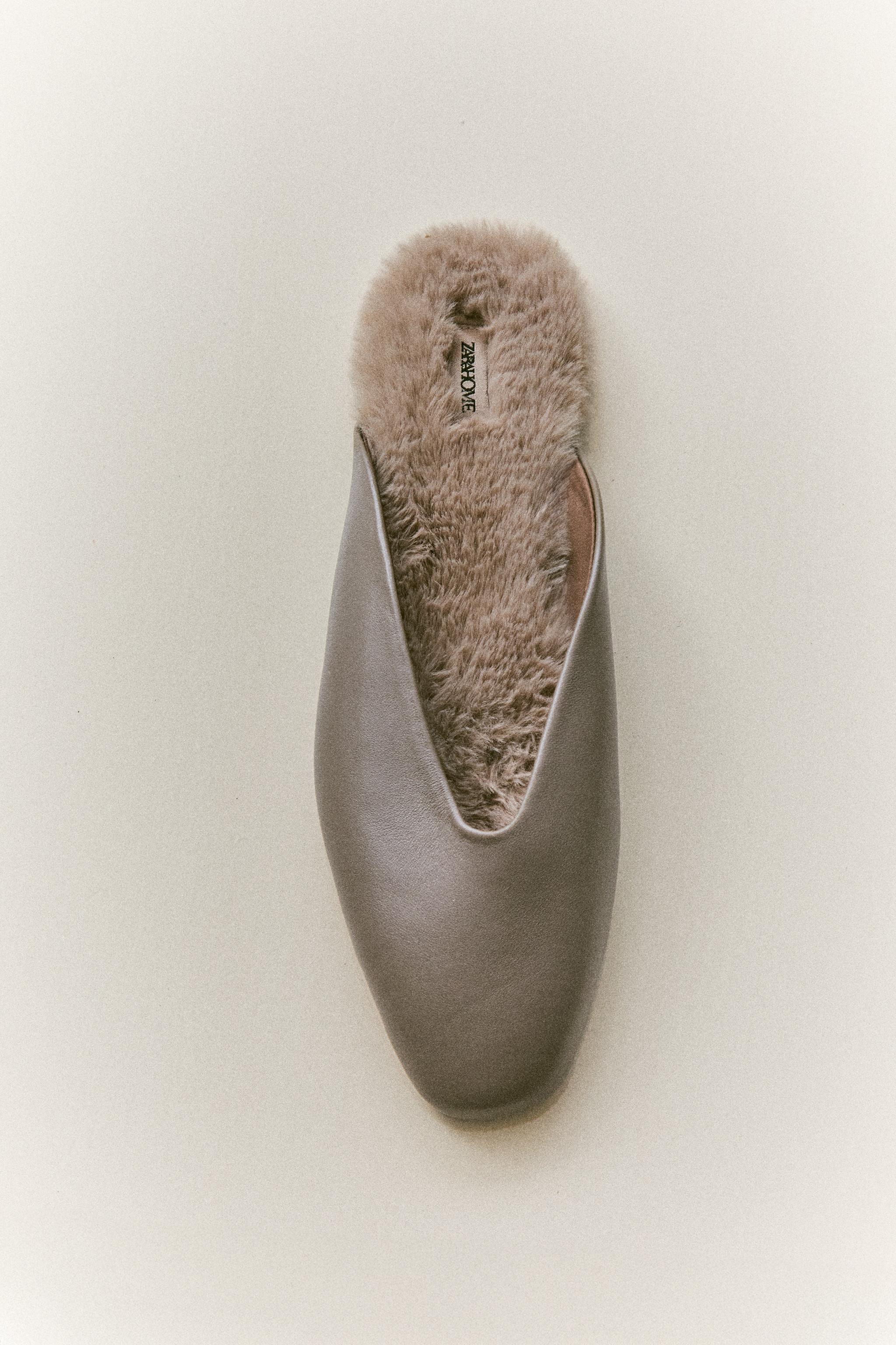 WARM LEATHER MULES
