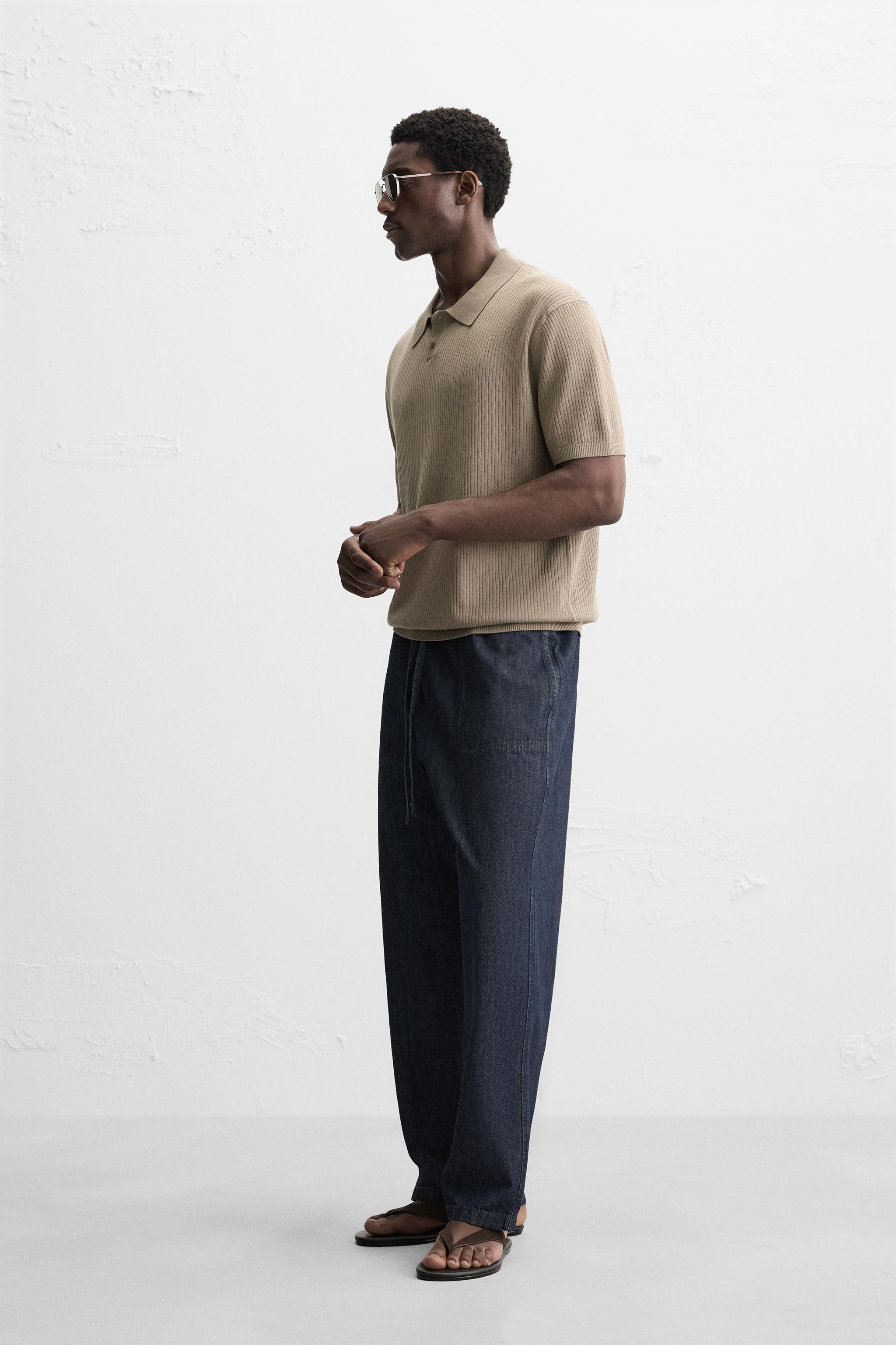 RIB KNIT POLO SHIRT