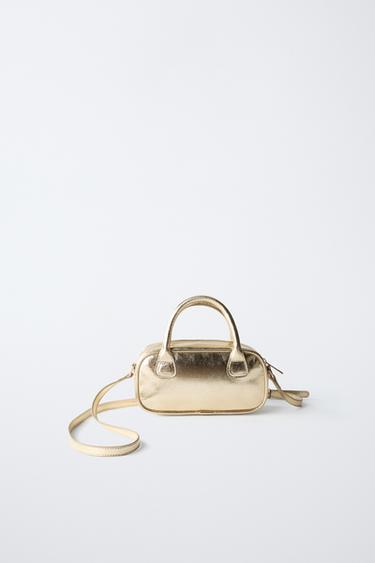 METALLIC MINI BOWLING CROSSBODY BAG - Gold by Zara - Image 4