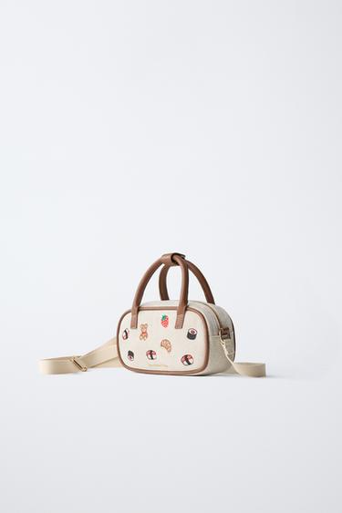 EMBROIDERED CROSSBODY BAG - Brown by Zara - Image 1