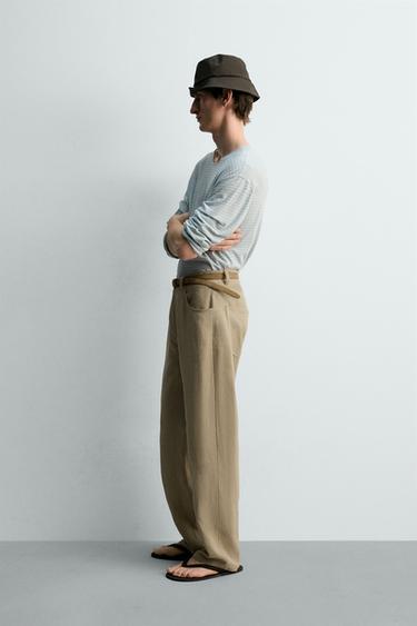 T-SHIRT JACQUARD RAYURES - Bleu clair de Zara - Image 3