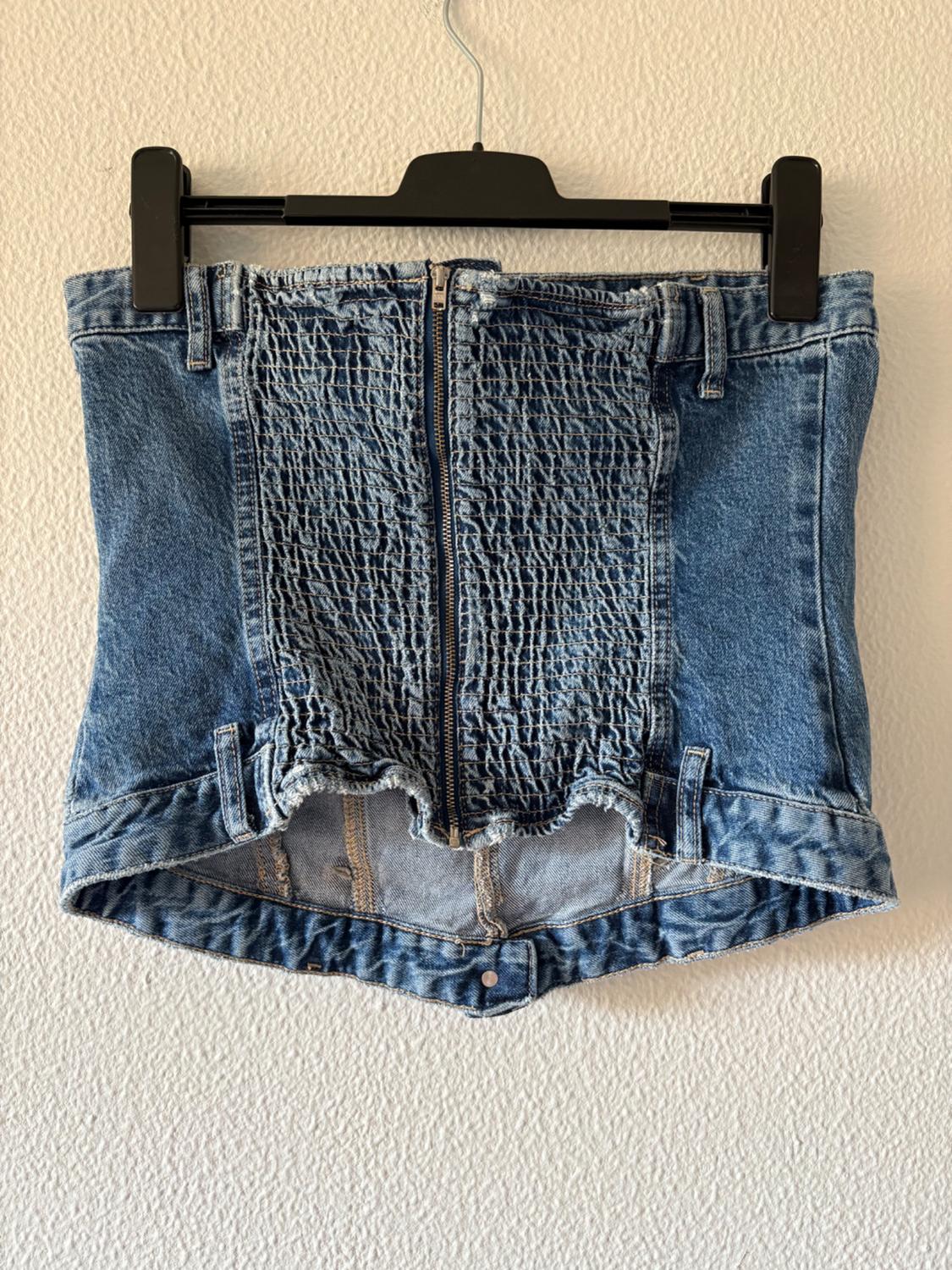 DENIM TRF CORSETRY-INSPIRED TOP - Image 4