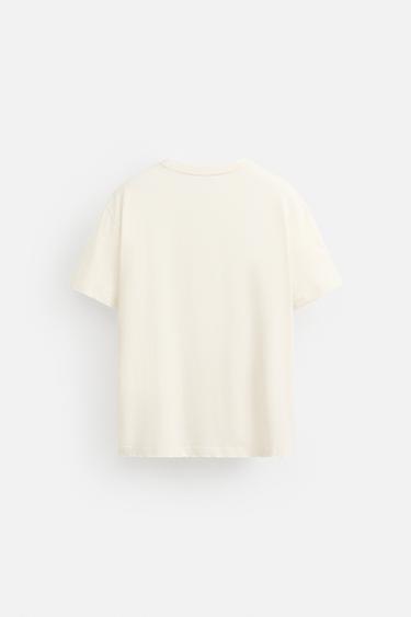 IRREGULAR TEXTURE T-SHIRT - Oyster-white by Zara - Image 7