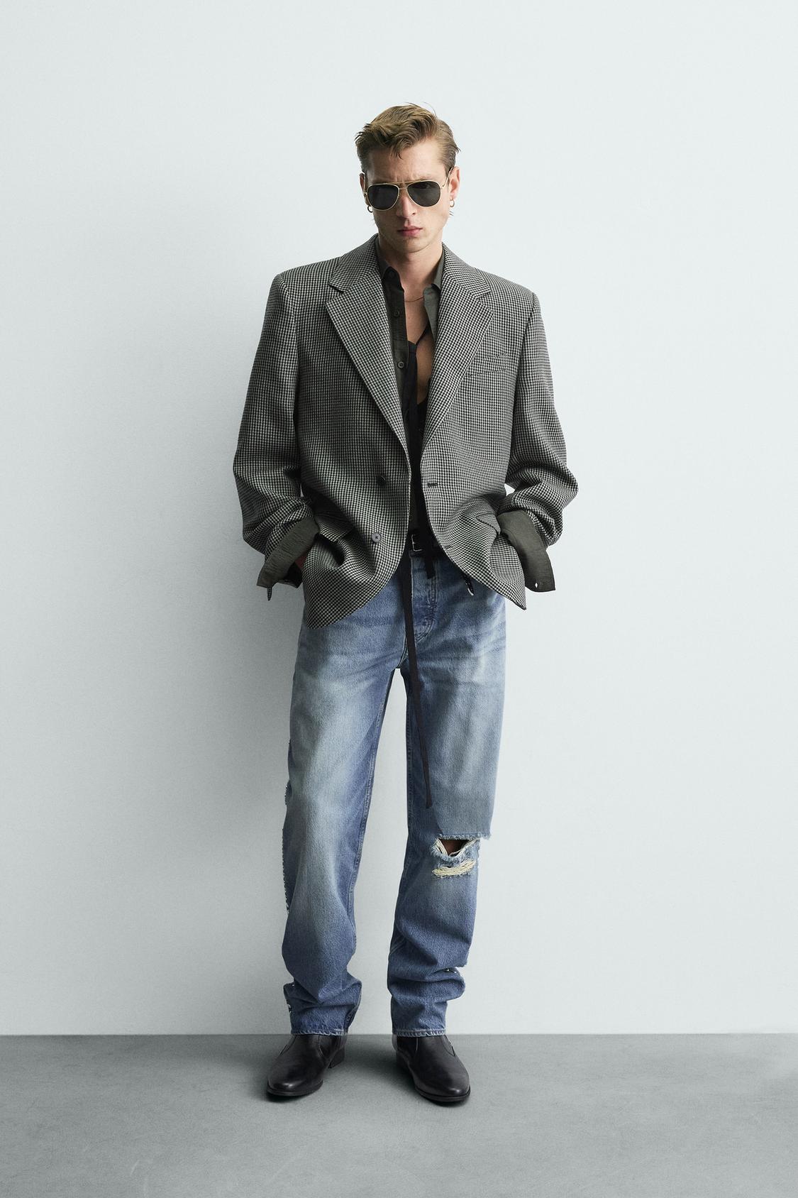 БЛЕЙЗЕР В КЛЕТКУ ИЗ 100% ШЕРСТИ ZARA ОГРАНИЧЕННОЙ СЕРИИ