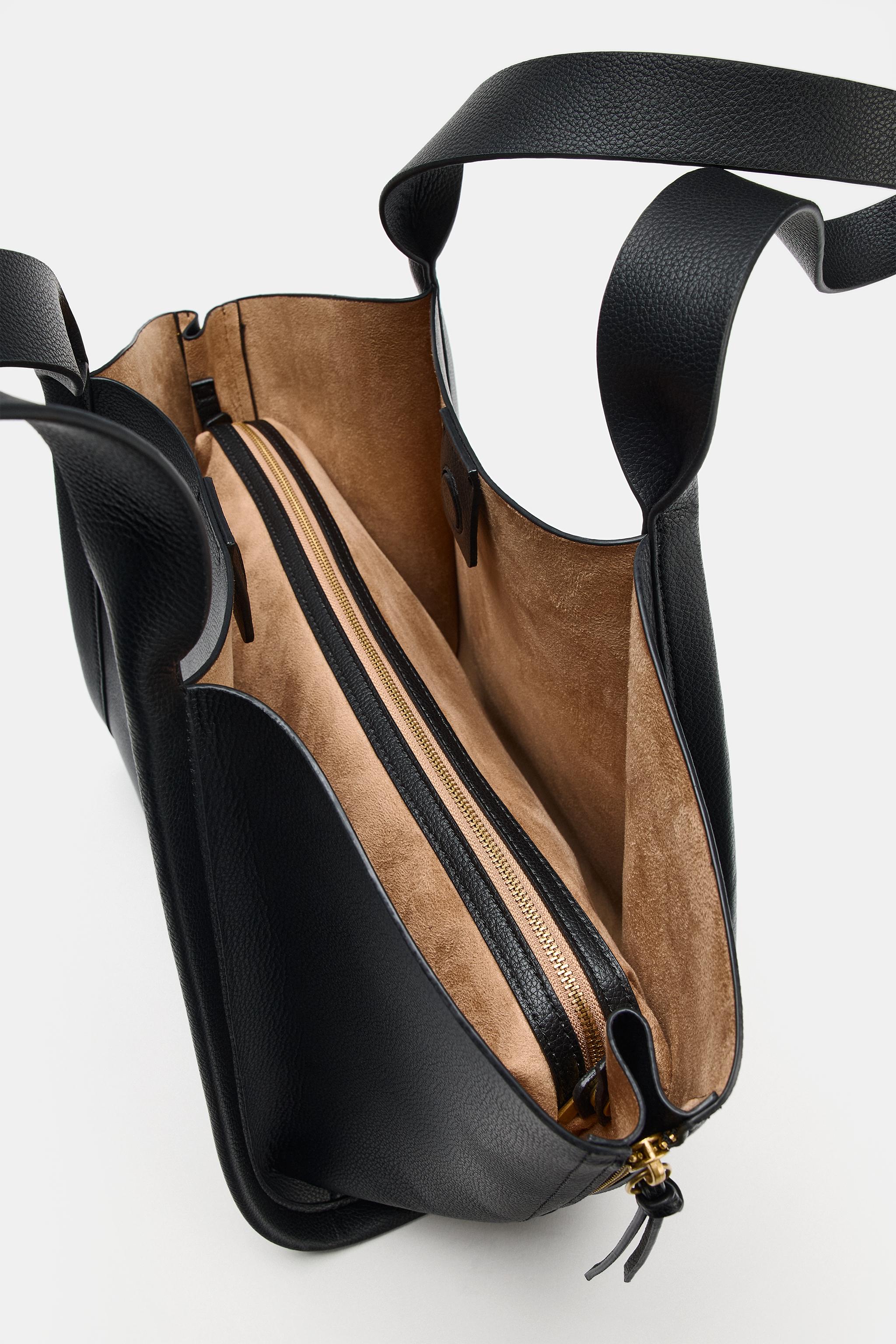 TOTE BAG WITH ZIPS - Black | ZARA Singapore