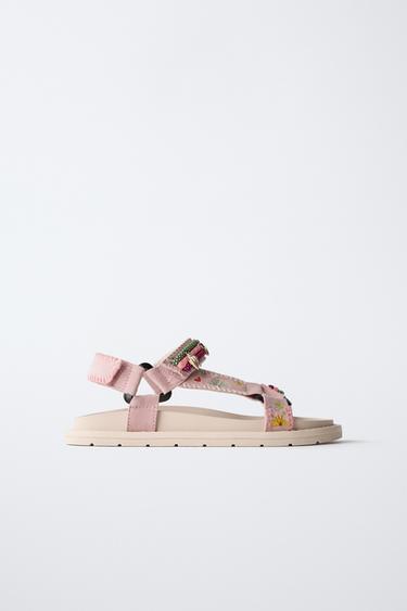 Zara DETAILED CASUAL SANDALS - Pink