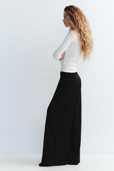 TROUSERS WITH DOUBLE PLEAT - Black by Zara - Image 3