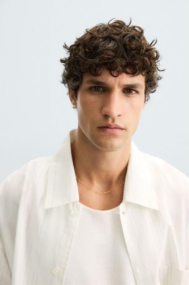 CHEMISE STRUCTURÉE À RAYURES - Blanc de Zara - Image 6