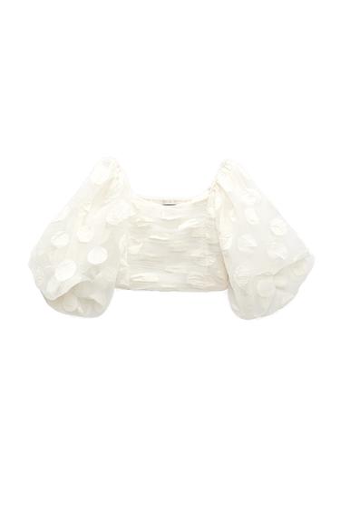 BALLOON SLEEVE CROP TOP