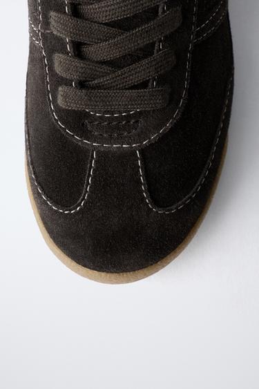 BASKETS MONTANTES EN CUIR BOXING - Marron de Zara - Image 5