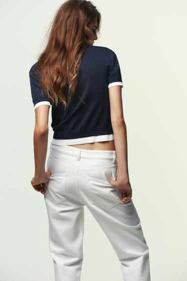 GILET EN MAILLE FINITIONS DOUBLE ÉPAISSEUR - Bleu marine de Zara - Image 2