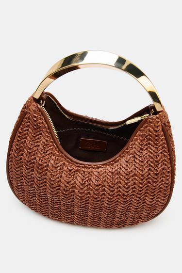 BAG WITH METAL HANDLE DETAIL - Brown by Zara - Image 4